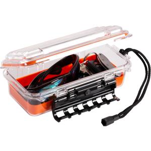 Plano Guide Series 3500 Field Box Waterproof Case, Orange, Small, Waterproof Dry Box with Wrist Strap for Boat, Kayak, and Camping, Outdoor Gear Storage (One Size)