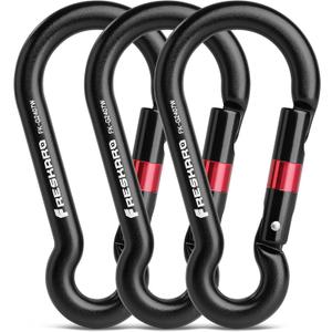 FresKaro 3inch 7kN-1575lbs Spring Snap Carabiners, Heavy Duty AL7075 Material-Lightweight & High Strength, Unique Designed Hook for Camping, Hiking, Fishing & Fitness Accessories, Multiple Colors