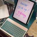 for iPad Air 11 inch (M3/M2) Case with Keyboard, Vertical Keyboard Case for iPad Air 5th/4th Gen, Clear Back Case with Magnetic Detachable Keyboard, 360 Rotate-Teal