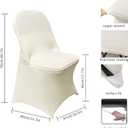 HAINARverS Stretch Spandex Folding Chair Covers 30PCS Universal Fitted Chair Cover Protector for Wedding,Party, Banquet, Holidays, Celebration, Decoration(Ivory, 30 PCS)