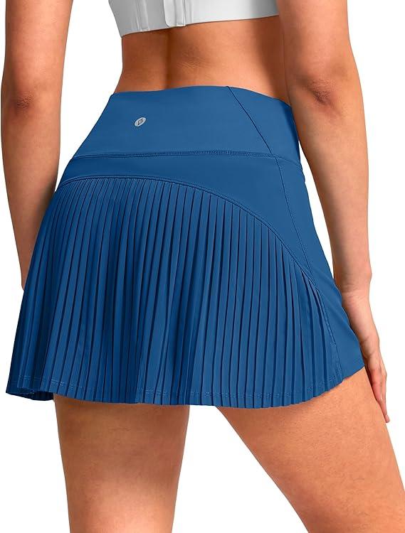 Women's Quick Dry Pleated Tennis Skirts Mid Waisted Cute Athletic Workout Running Sports Golf Skorts Volleyball, Size S