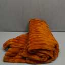 Geniospin Throw Blanket for Couch, Bed, Sofa – 280GSM Super Soft Lightweight Blanket with Stripe, 3D Ribbed Jacquard Blanket, Plush Fuzzy Cozy Throws, Warm and Breathable (Burnt Orange, 50x60 inches)