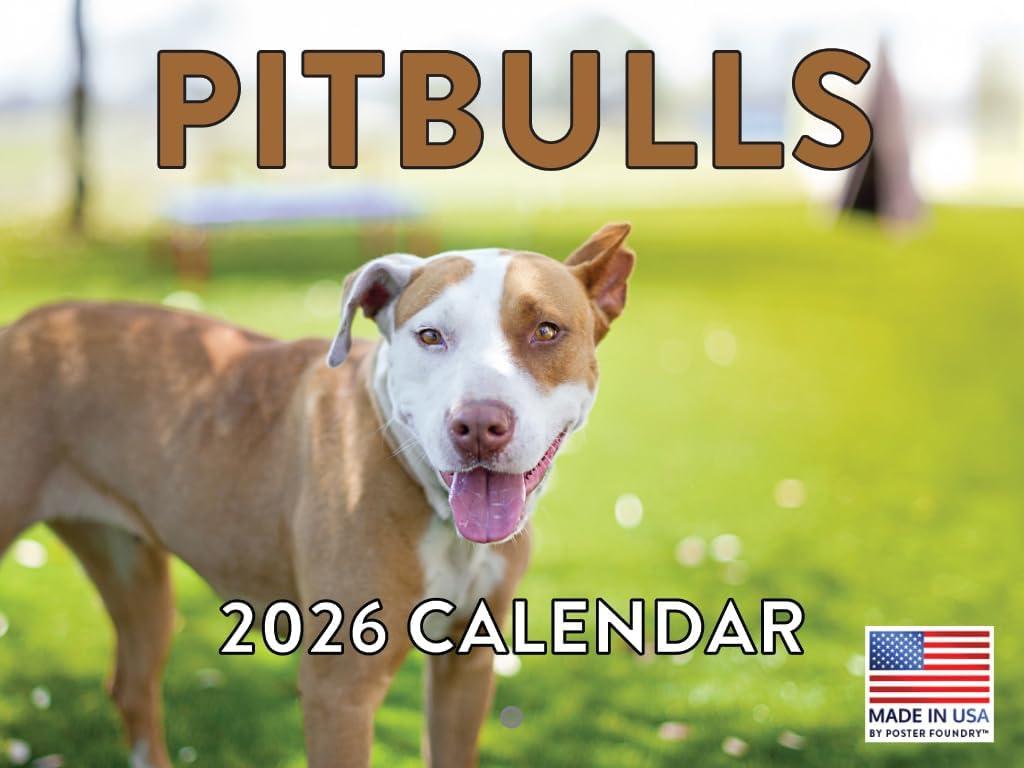 Pitbull Calendar 2026 Pit Bull Monthly Wall Calender 12 Month | American Made In The USA