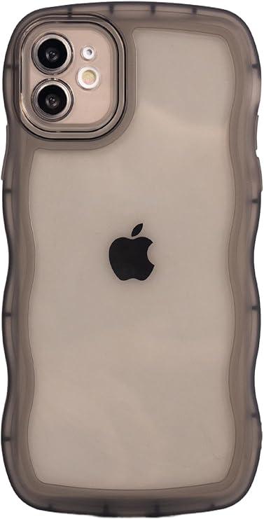 Pack of 2 Hcnrreivn Case for iPhone 12 6.1 Inch, Cute Kawaii Clear Case for Women/Girls, Yellowing-Resistant, Transparent Soft Silicone Thin Slim Full Body Shockproof Protection Phone Cover - (Yellow, Black)
