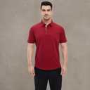 Mens Long and Short Sleeve Polo Shirts Pocket Casual Solid Cotton Blend Drop Cut Collared Polo Shirts for Men (S)
