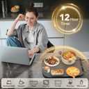 Food Warming Mat, Food Warmers for Parties Buffet, Silicone Heating Mat with 7 Temperature Settings, Roll-Up Storage, 17.91"x12.8", Grey