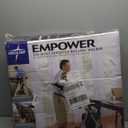 Medline Premium Empower Rollator Walker with Seat, Folding Rolling Walker with 8-inch Wheels, Silver