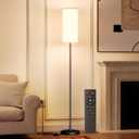 Keepsmile LED Floor Lamps for Living Room,Dimmable Floor Lamp with Remote,Custom Tall Lamp for Bedroom with 12W LED Bulb,Pole Light with Lamp Shade Foot Switch,Modern Standing Lamps for Office Dining