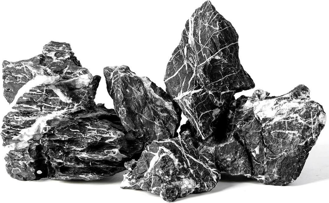 2.2-8.1 Inches Natural Seiryu Stone, 5 PCS Mixed Sizes Aquarium Rocks for Aquascaping, Iwagumi Layouts, Terrariums & Aquarium Dcor