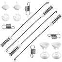 Updated W10780048 Washer Suspension Rod Kit (4pcs) with W10400895 Suspension Springs (4pcs) Compatible with Whirlpool Kenmore Amana Maytag Washing Machine WTW4800XQ1 WTW4800XQ2 WTW4800XQ4