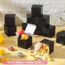 Zhehao 48 Pack Black Gift Boxes Small Cardboard Gift Boxes with Lids Bulk 3 x 3 x 3 Inch Square Kraft Paper Cube Box Assemble for Candles Wedding Presents Easy Birthday