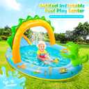 SULIFEEL Dinosaurs Inflatable Play Center Kiddie Pool with Slide and Sprinkler for Children, 96''x59''x39'' Baby Pool for Backyard and Garden