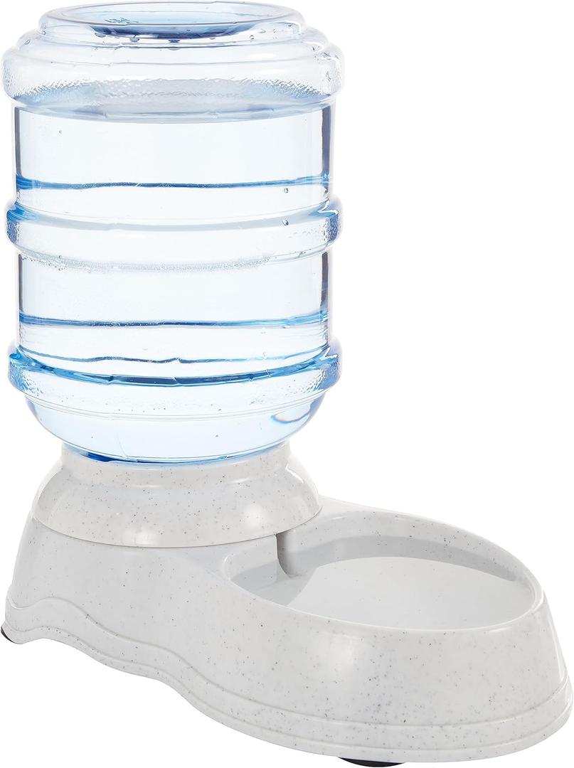 Amazon Basics Gravity Pet Water Dispenser for Cat, Dog, 1 gallon Capacity, Small, Gray