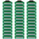 36 Blades Replacement Parts for GL-Mach 3 Style Razors (Green), Wet Razors Men's Blades Value Packs