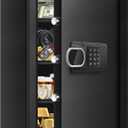 5.1 Cuft Large Home Safes Water and Fireproof with Digital Keypad & Key Lock, Fire Security Safes with 3 Removable Shelves, Anti-Pry Safe Box for Money Documents Jewelry, 23.62"H x14.96"W x 12.2"D