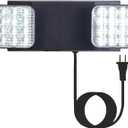 TANLUX LED Emergency Lights with Battery Backup, Commercial Emergency Light Fixtures for Business Home Power Failure Emergency Exit Sign Lighting with 1.0 Meter Plug in Cord AC120V UL Listed, Black