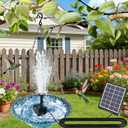 Solar Bird Bath Hanging with Fountain for Outdoors 15.7 Inch Metal Chains, Weather-Resistant Hanging Wildbird Feeder & Bath Tray for Garden, Patio