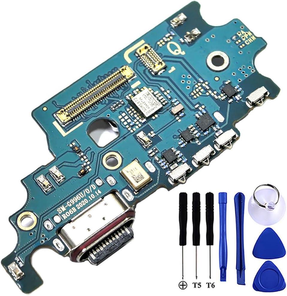 Galaxy S21+ 5G USB Charging Port Flex Cable Replacement SM-G996U Type C Charger Dock Board Flex Cable Connector for Samsung S21 Plus 5G USA 6.7" G996U Port Repair Part with Tools