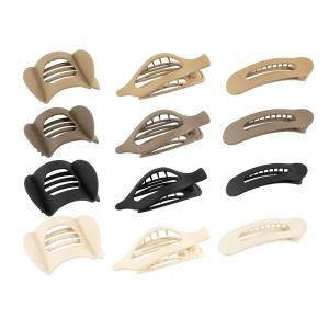 Flat Hair Clips:12pcs French No-Slip Large Flat Hair Claw Clips for Thin/Thick Hair, classic Matte Hair Accessories Gifts For Women Girls (Matte)