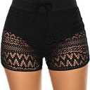 Lecieldusoir Women's Swim Shorts High Waisted Bathing Suit Lace Bottoms Swimsuit Bottoms Swimwear Bikini Board Shorts.  M-L