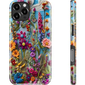 DEENAKIN Cute Case for iPhone 16 Pro,Preppy Floral,Wireless Charging | Dual-layer Soft Silicone + Hard Shell, Aesthetic Wildflower Designs, Slim Fit Phone Cover for Women Girls