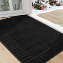 BEQHAUSE Door-Mat Non-Slip Front Doormat Low-Profile Entrance Mats for Front Door Entry Resist Dirt Washable Doormat Absorbent Entryway Door Mat,Black,32"x48"