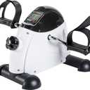 TABEKE Under Desk Bike Pedal Exerciser - Mini Exercise Bike for Arm/ Leg Exercise, Pedal Exerciser for Seniors with LCD Display (White)