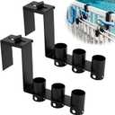 Adnee 2 Pcs Adjustable Pool Fence Hooks, Metal Pool Fence Hangers Suitable for 1.4-3.1 Inch Railing, Hanging Pool Tool Organizer for Poles Brushes Swimming Accessories Cleaning Tools