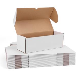 WIFTREY 25 Pack 12x6x4 White Small Shipping Boxes, 12 x 6 x 4 Corrugated Cardboard Mailer Box for Packaging Small Business
