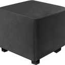 Ottoman Covers Slipcover Square Ottoman Covers Protector for Footrest Foot Stool Furniture Stretch Comfortable Velvet with Elastic Bottom(Size S/Length&Width:13-18"/Height:15-18",Black)