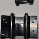 HBL' 4 Pack Swing Door Hinges, 3 Inch Double Action Spring Hinges for Saloon Door, Cafe, Bar, Swinging Doors, Self-Closing Two-Way Door Hinges, Adjustable Tension, Black Stainless Steel.