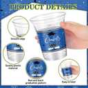 Honeydak 50 Pcs Graduation Cups 12 oz Class of 2026 Plastic Cups Blue and Black Graduation Party Disposable Drinking Glasses for Congrats Grad School Classroom Party Favors Supplies Decoration