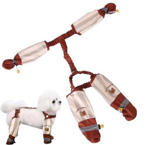 Anti Dirt Pants for Dogs Outdoor Dust-Proof Dog Pants Waterproof Boot Rain Boots with Suspender Anti-Slip Dog Paw Protector Shoes Adjustable Anti-Slip Boots for Walking Hiking (M)