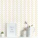 Erfoni Yellow and White Peel and Stick Wallpaper Modern Herringbone Wallpaper Bathroom 17.7inch x 118.1inch Geometric Removable Contact Paper Peel and Stick Self Adhesive Cabinet Wall Paper Waterproof