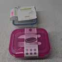 Snapware 4-Cup Total Solution Square Food Storage Container, Glass, Clear (1109304) with Manna™ Glass Bento Box - Pink
