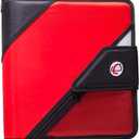Case-it The Open Tab Velcro Opening Binder - 2 Inch O-Rings - 5 Color Tab Expanding File Folder - Multiple Pockets - 400 Sheet Capacity - Red S-826-A