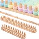 Novabright 64 Inch Chunky Blanket Loom Kit Adjustable Wood Chunky Yarn Loom Knitting Beech Wood No Needle Hand Reusable for Beginners, Home, Craft Gift