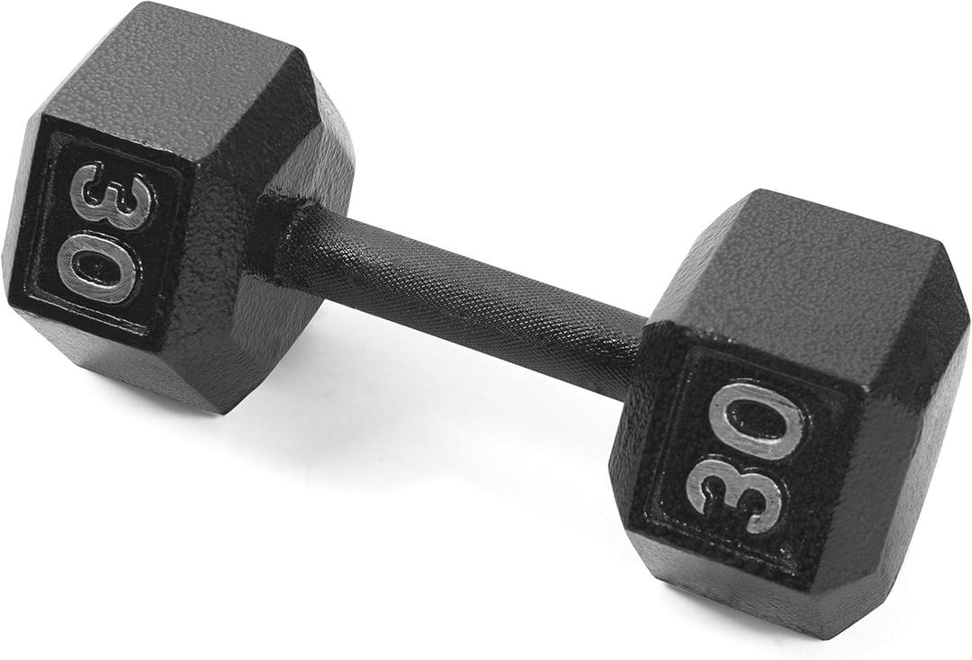 CAP Barbell Cast Iron Hex Dumbbell, Black, Single, 30 lb