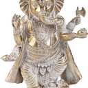 Gold Lord Ganesha Statues- Hindu Elephant God Statue Resin Sculpture Indian Ganesh Buddha Figurine Handmade Gift Decoration Ornaments for Home, Garden, Car