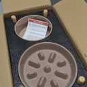 Ceramic 1.2 Cup Raised Slow Feeder Dog Bowl Set, Elevated 6.1inch Bowl and 7.3inch Slow Pet Food Dish with Wooden Stand for Small and Medium Dog (2 x Brown Coffee+ Stand)