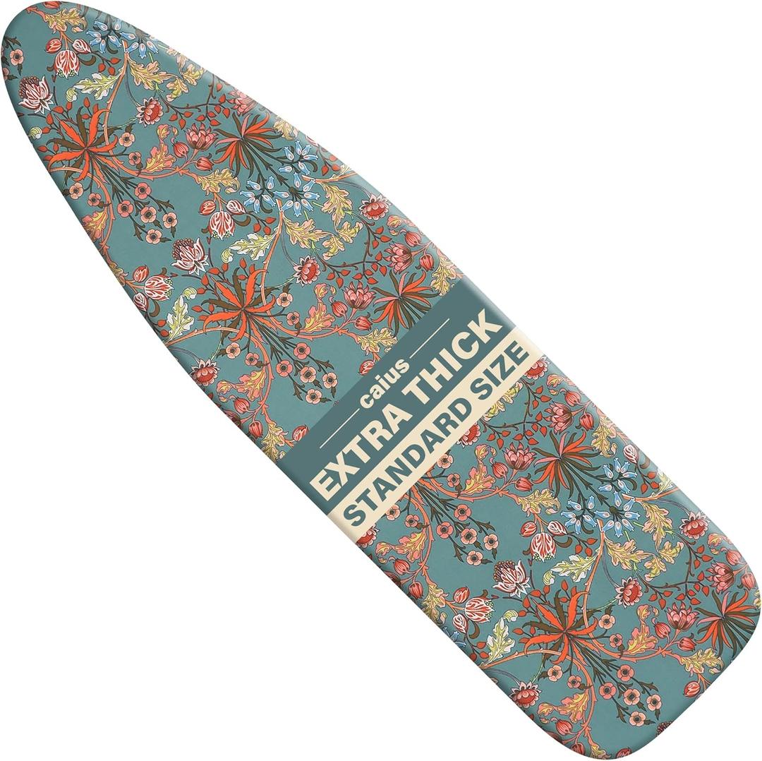 caius Easy Installation 15x54 Ironing Board Cover and Pad - Elastic Edge, Applicable Standard Size Iron Board Cover, Stain Resistant, Setup for Effortless Ironing Experience (Red)