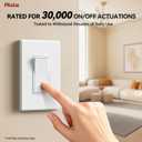 AIDA Single Pole Rocker Decorator Light Switch, 15 Amp Self-grounding Electrical Light Switches, Wall Plate Included, Residential Grade, UL Listed (50 Pack, Matte White)