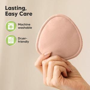 4-Pack Organic Nursing Pads - Washable Breast Pads for Breastfeeding, Nursing Bra Nipple Pads for Breastfeeding, Pumping Bra Reusable Breast Pads, Maternity Breastfeeding Bra Pads (Neutrals, M 3.9") (Medium 3.9")