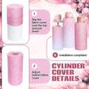 Mindsoft Set of 3 Gradient Pink Glitter Spandex Cylinder Stand Covers for Party, Flexible Cylinder Pedestal Covers, Dessert Tables Display for Birthday Party Wedding Baby Shower Backdrop Decor