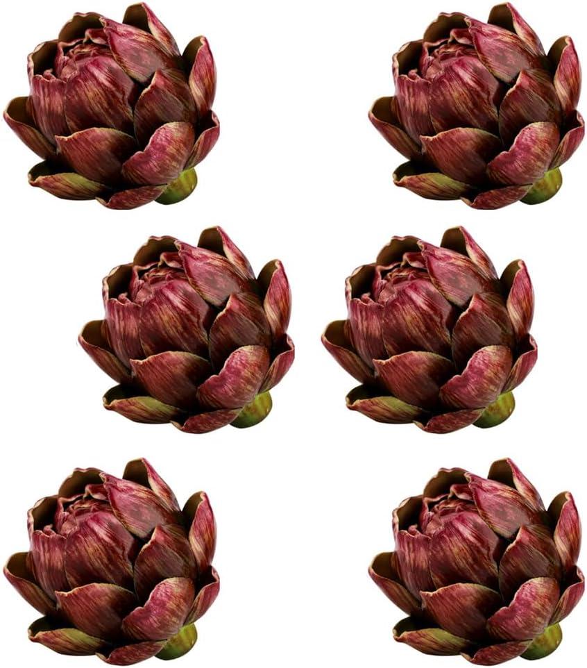 Set of 6 Wine Red Faux Artichokes Bowl Filler Kitchen Table Decor