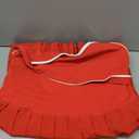 QINSEN Womens V Neck Pleated Tennis Dresses Built in Shorts Cross Back Sleeveless Athletic Dress with Pockets (Red, L)