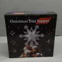 Christmas Star Tree Topper Lighted with 6 Projection Modes, 12-Pointed Star Christmas Tree Topper with Built-in LED Rotating Lights, Silver Christmas Tree Ornament for Xmas Holiday Decorations