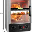Nutrichef Vertical Countertop Oven with Rotisserie, Bake, Broil, & Kebab Rack Functions - Adjustable Settings - 2 Shelves - 1500W - Thanksgiving Turkey - Includes Grill, Kebab skewer racks & bake pan, 13.4'' X 12.2'' X 18.9'' -Inches