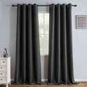 IGEMAEVE Blackout Curtains 90 Inch Length 2 Panels Set, Black Out Curtains for Bedroom 90 Inch Long, Grommet Energy Saving Room Darkening Drapes for Living Room Window Dark Grey(W52 x L90)