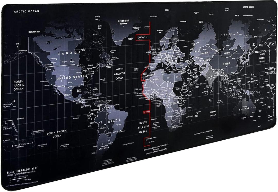 Gaming Mouse Pad,Hosimoln Large Mouse Pad Size 80x30CM Thickness 2MM,Premium-Textured Non-Slip & Waterproof Computer Mousepad with Stitched Edges for Gaming, Office & Home-80x30 Map002